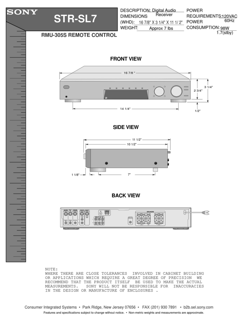 Sony STR-SL7 - Fm Stereo/fm-am Receiver User guide Sony STR-SL7 - Fm Stereo/fm-am Receiver User guide
