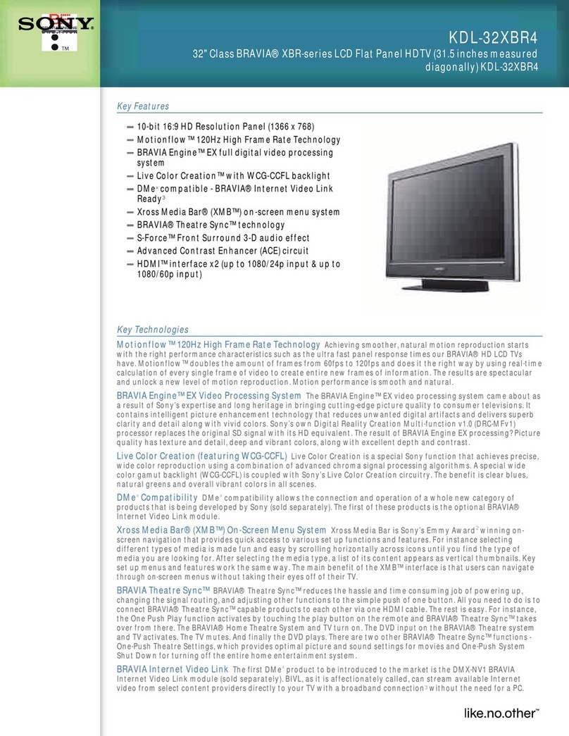 Sony BRAVIA KDL-32XBR4 User manual