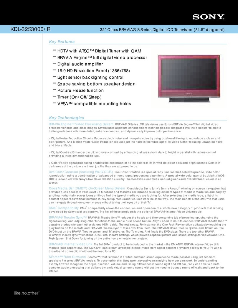Sony BRAVIA KDL-32S3000 User manual