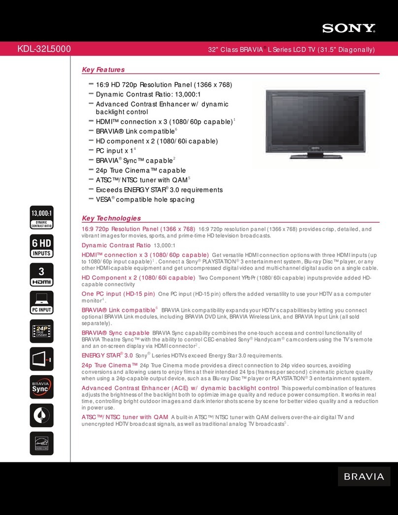 Sony BRAVIA KDL-32L5000 User manual