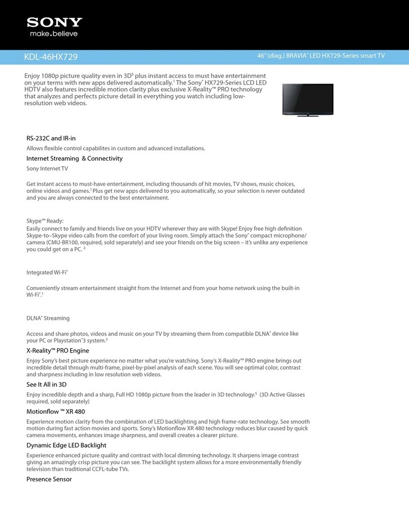 Sony BRAVIA KDL-46HX729 User manual