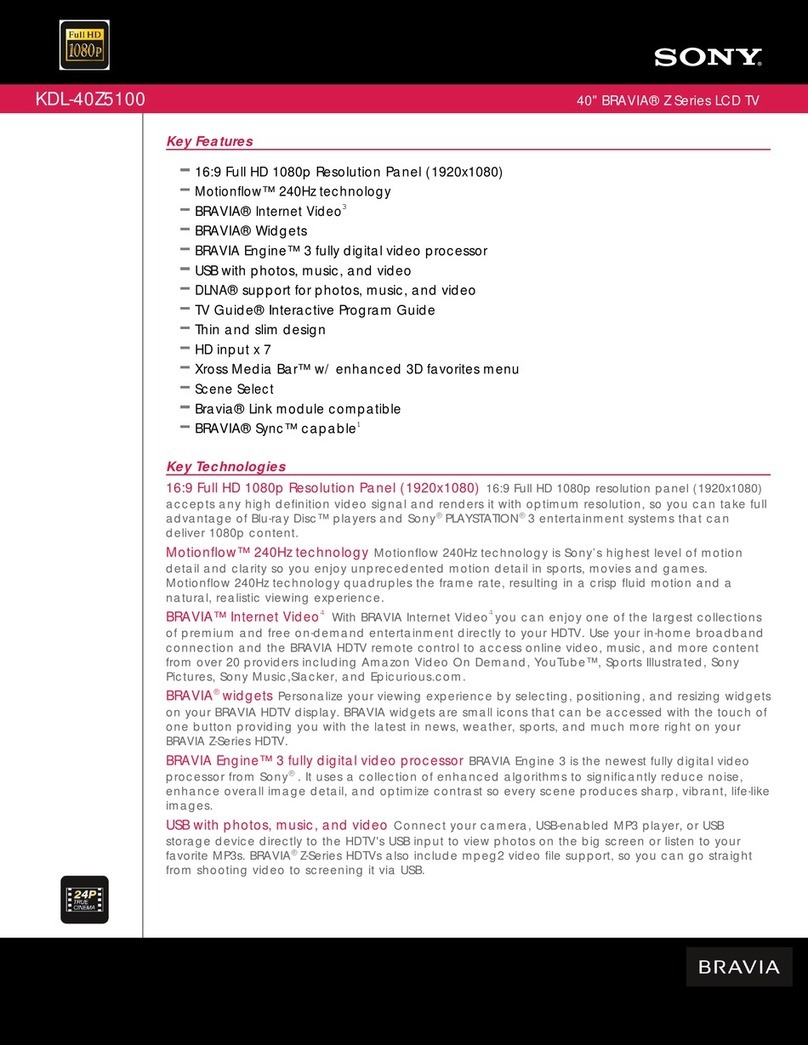 Sony BRAVIA KDL-40Z5100 User manual