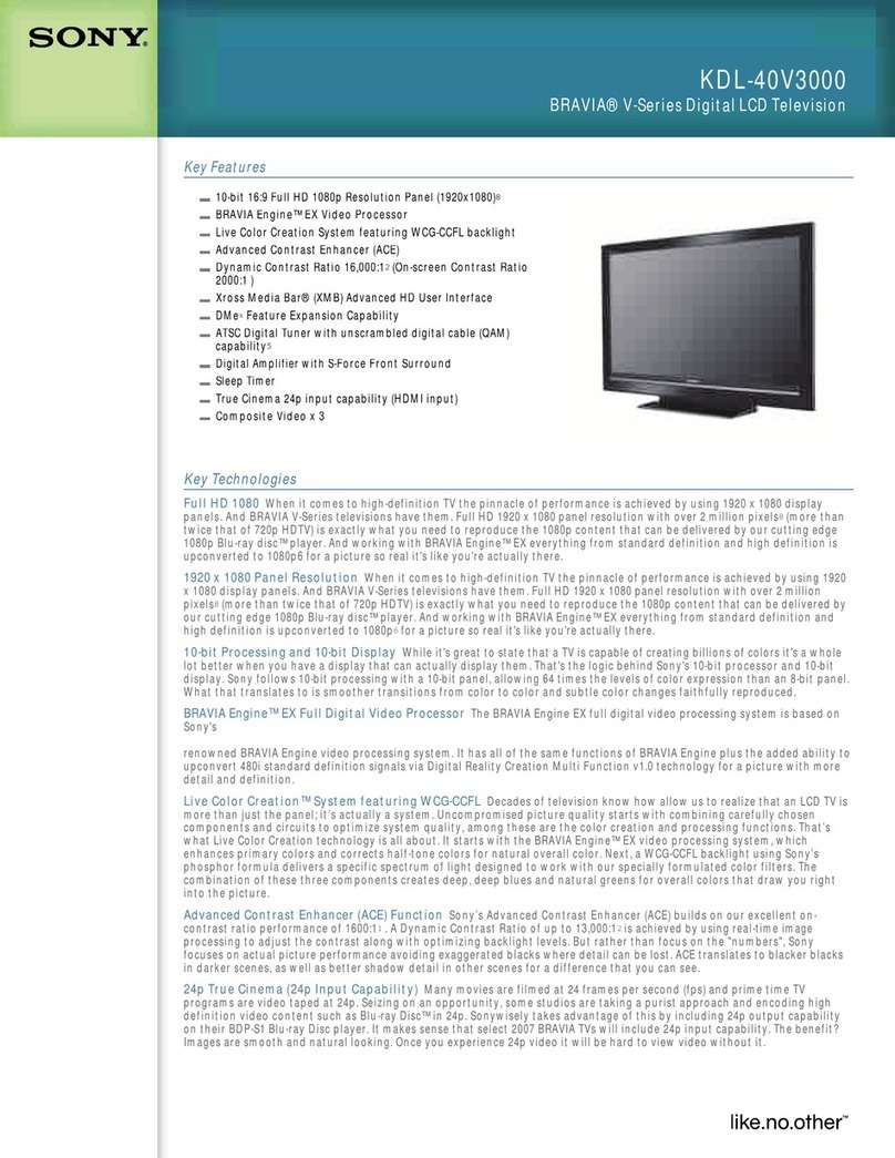 Sony KDL-40V3000, KDL-46V3000 User manual Sony KDL-40V3000, KDL-46V3000 User manual