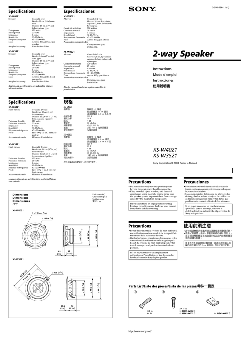Sony XS-W3521 instructions