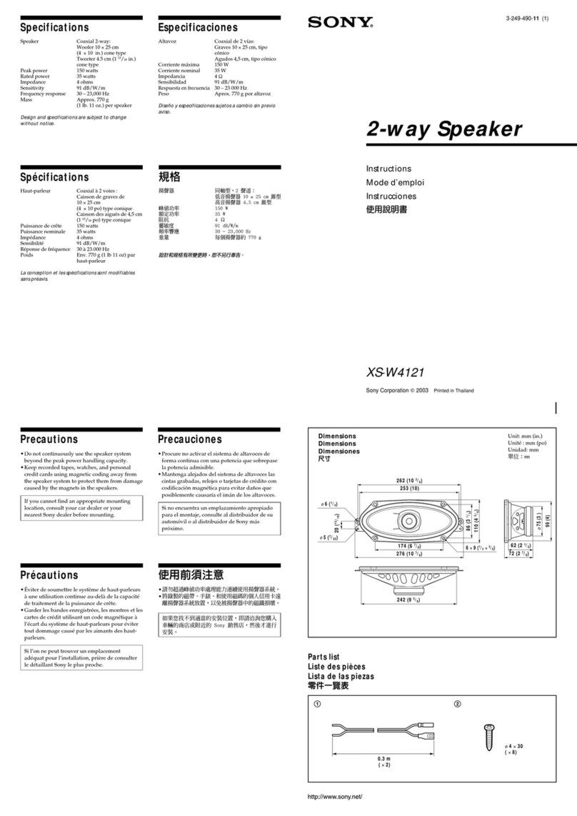 Sony XS-W4121 User manual