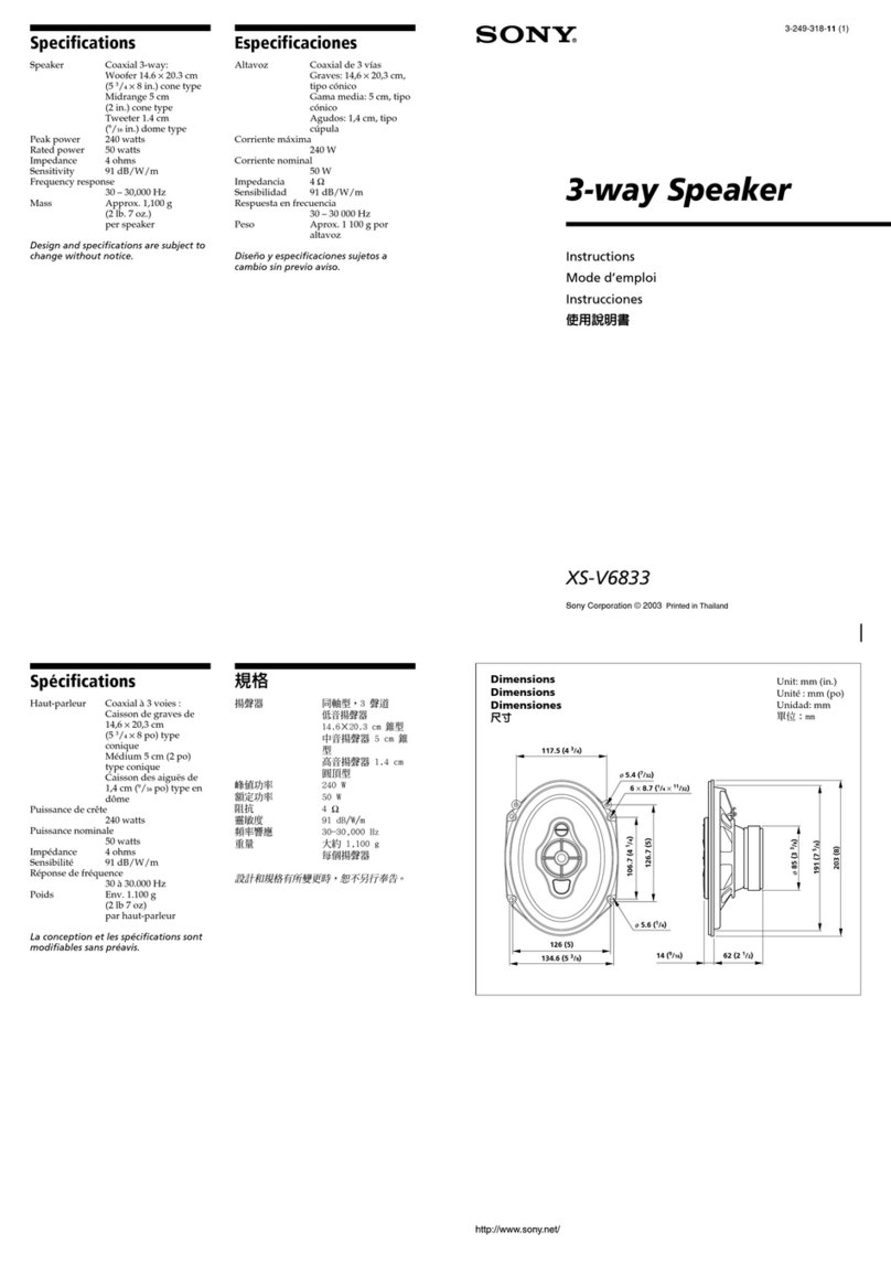 Sony XS-V6833 User manual