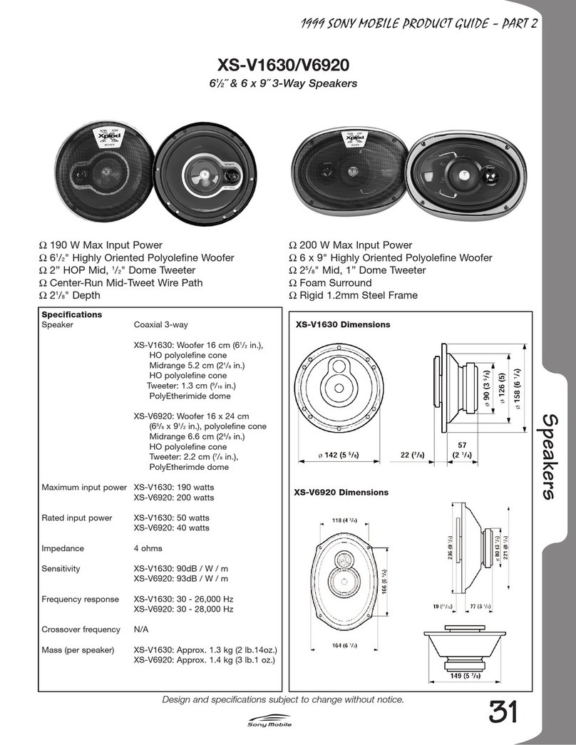 Sony XS-V1630 Instructions  (English User manual