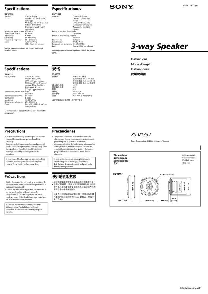 Sony XS-V1332 instructions