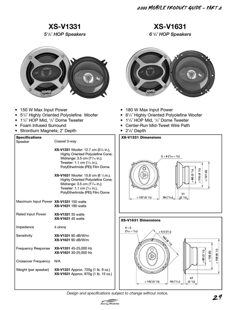 Sony XS-V1331 Product guide