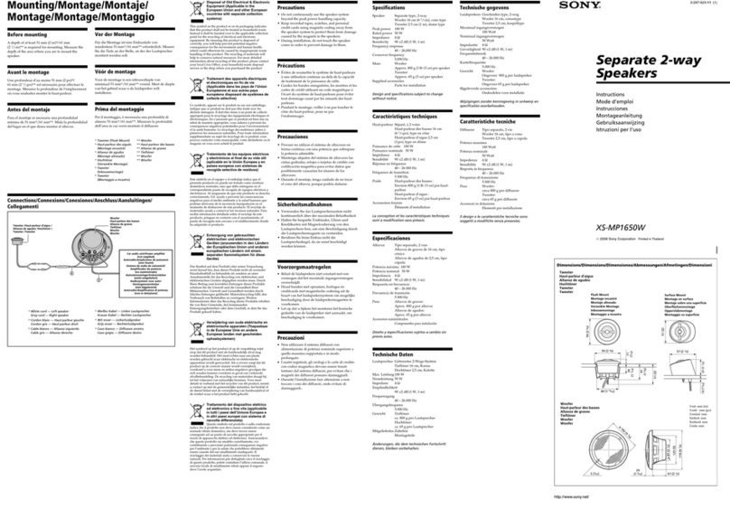 Sony XS-MP1650W instructions