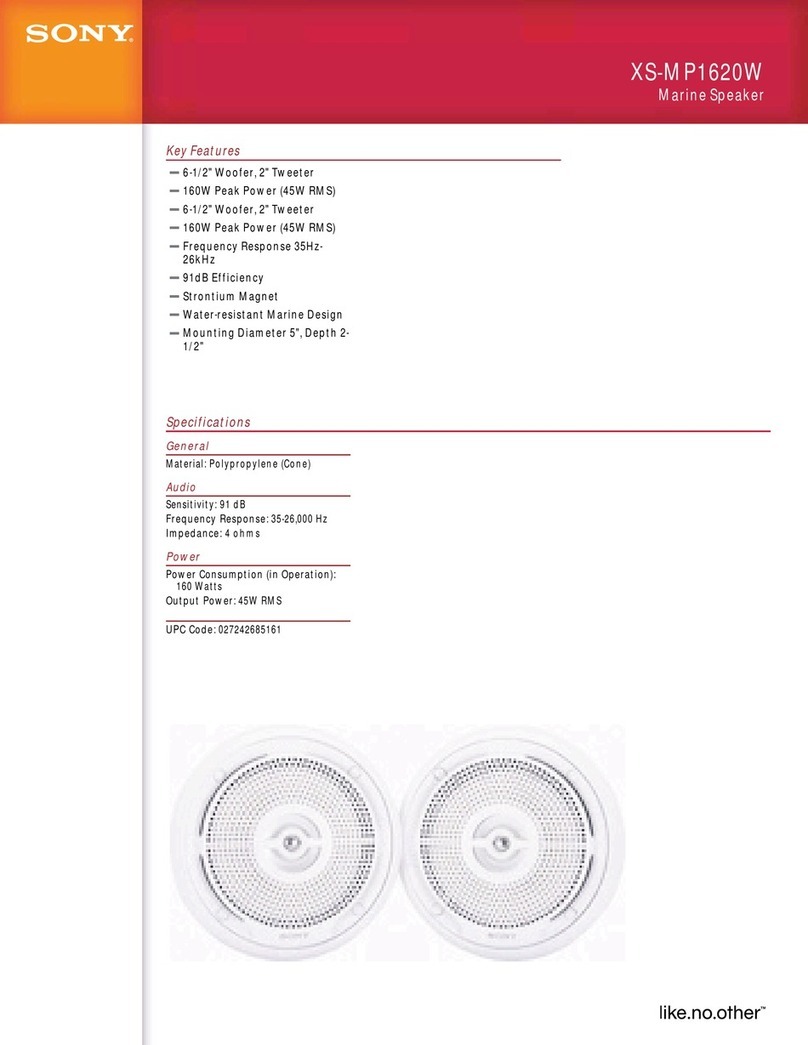 Sony XS-MP1620W Specifications
