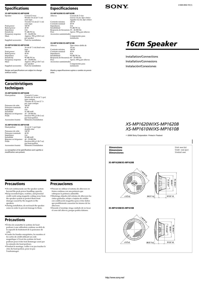 Sony XS-MP1610B Installation/connections