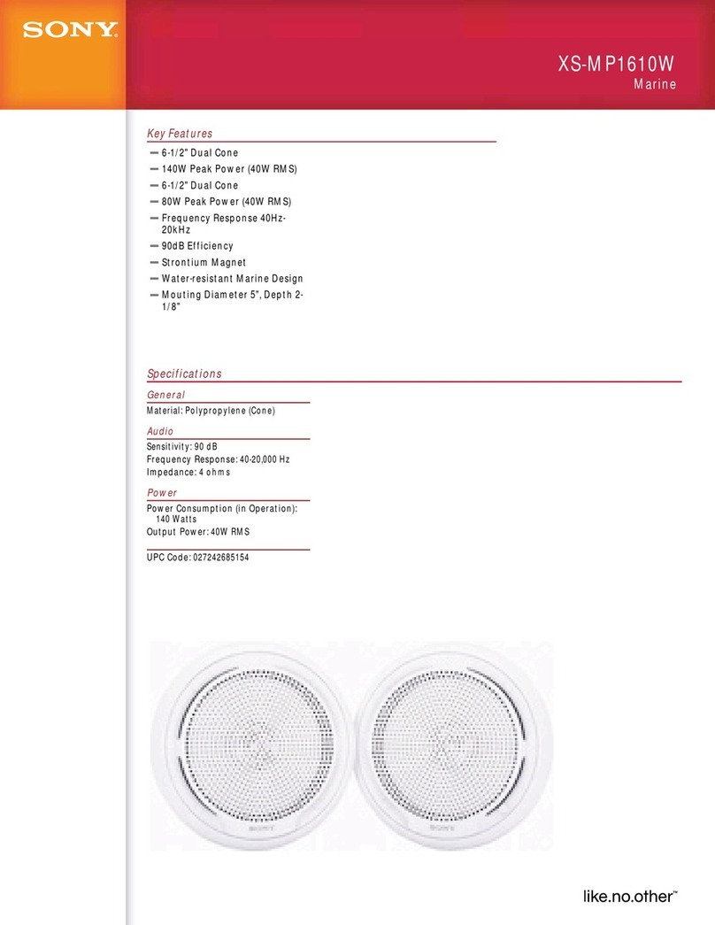 Sony XS-MP1610W Specifications