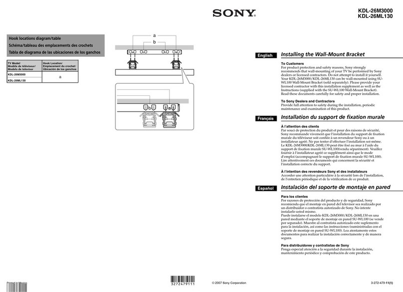 Sony KDL-26M3000 - 26" Bravia M-series Digital Lcd... User manual