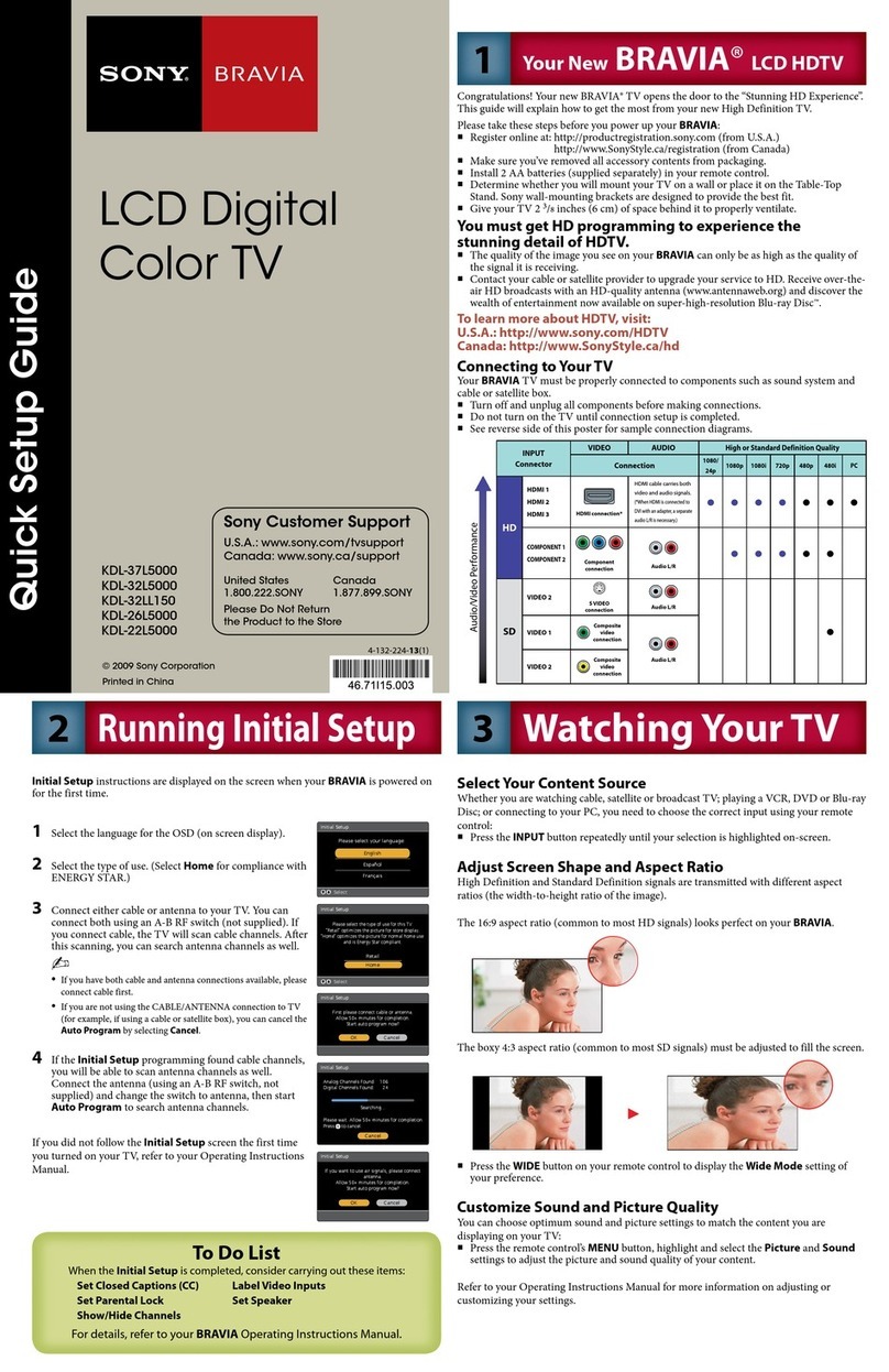 Sony KDL22L5000 - BRAVIA L Series User manual
