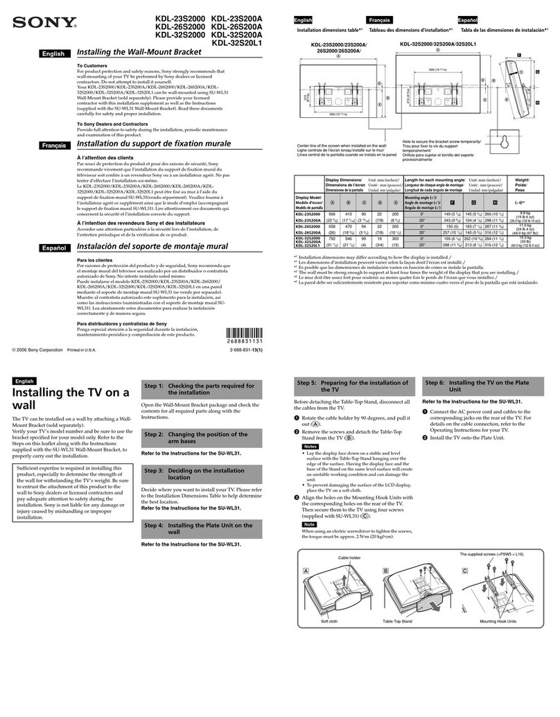 Sony Bravia KDL-23S2000 User manual