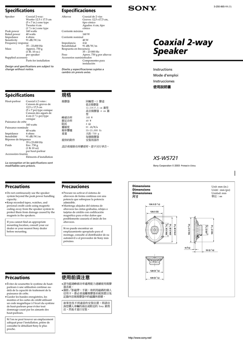 Sony XS-W5721 instructions