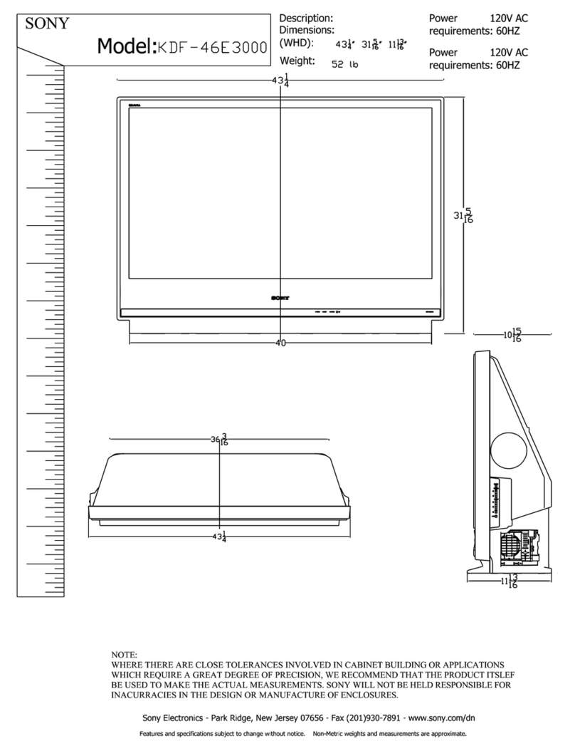 Sony KDF-46E3000 - Bravia 3lcd Micro Display High Definition... User manual