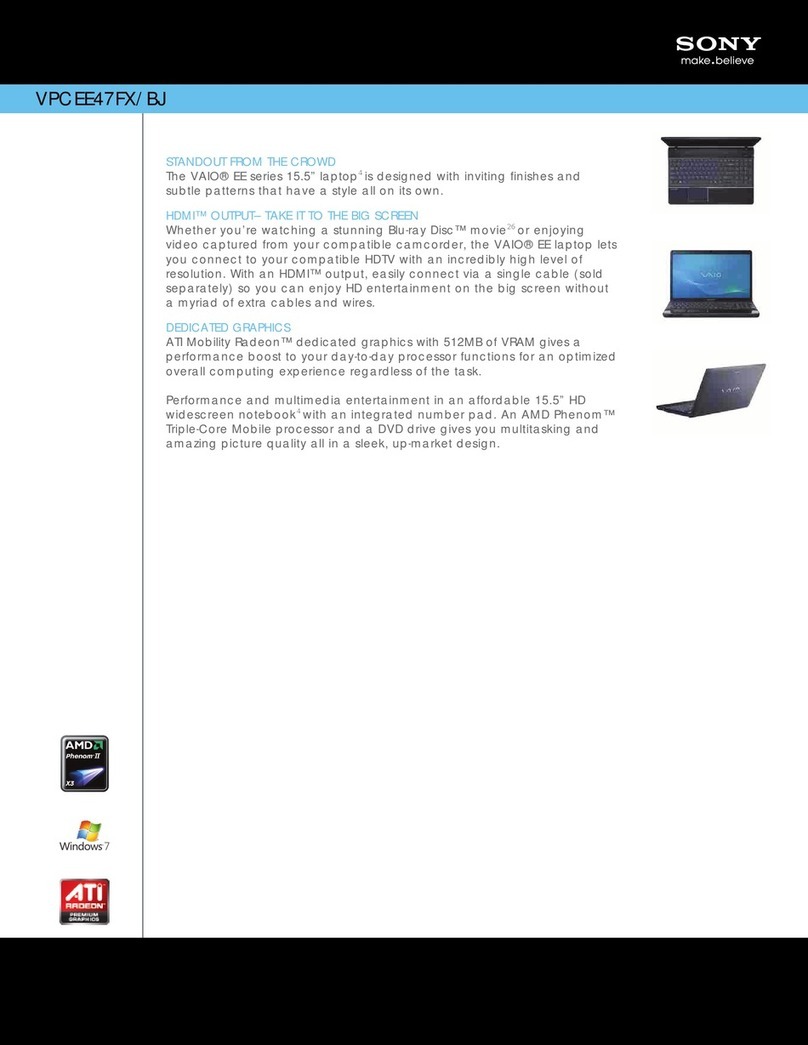 Sony VPCEE47FX Specifications