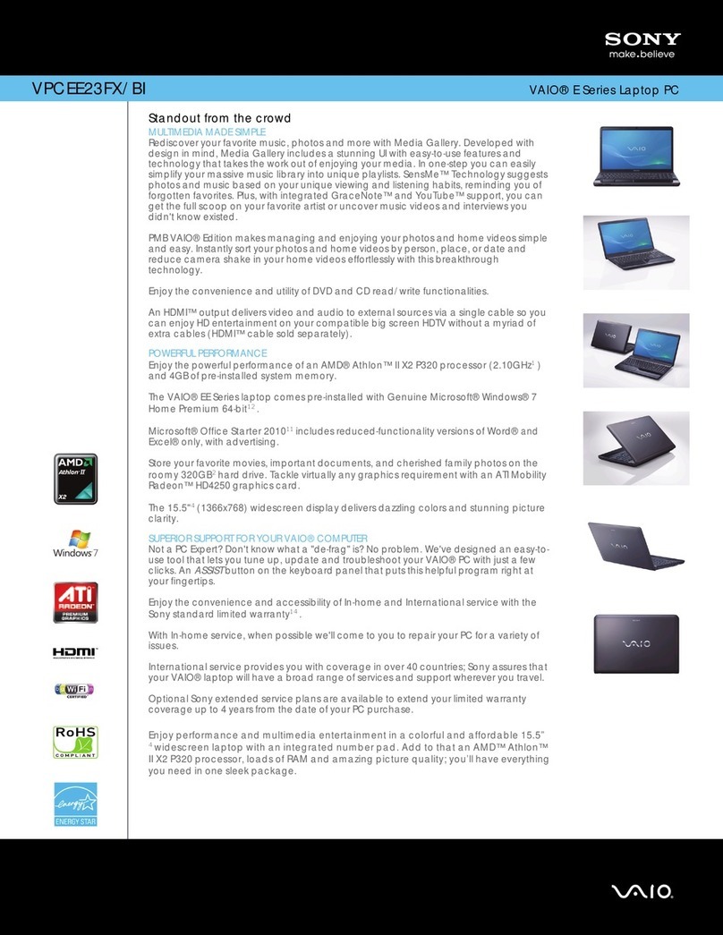 Sony VPCEE23FX User manual