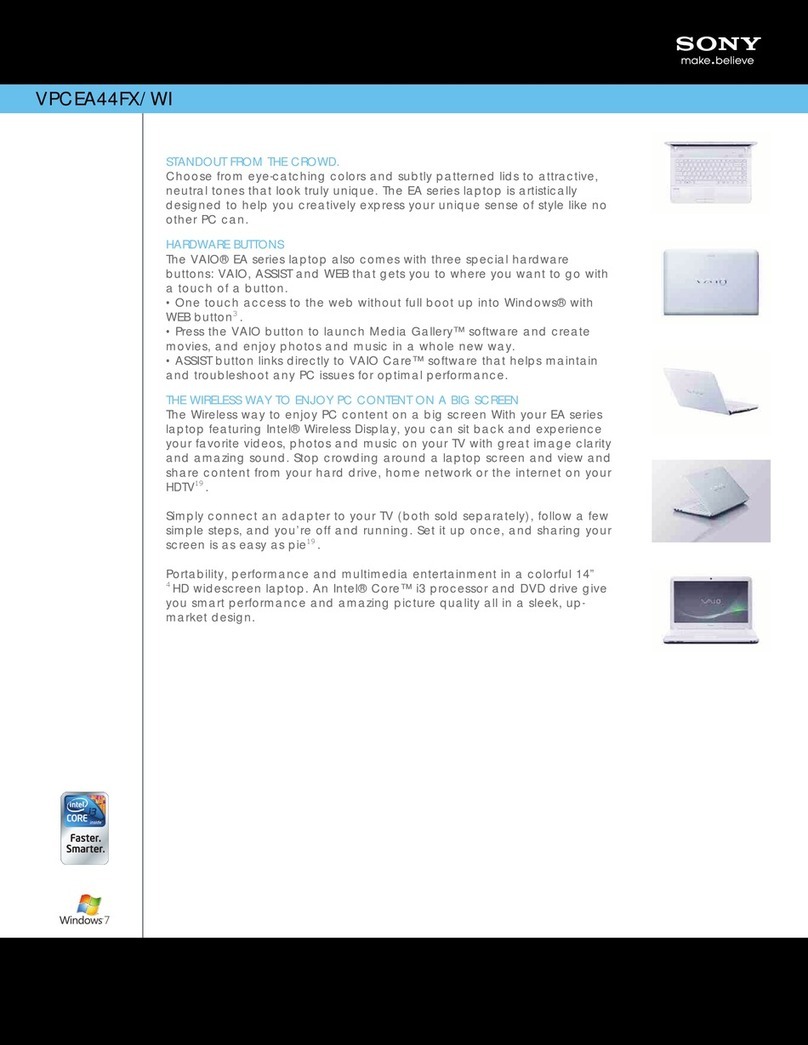 Sony VPCEA44FX Specifications