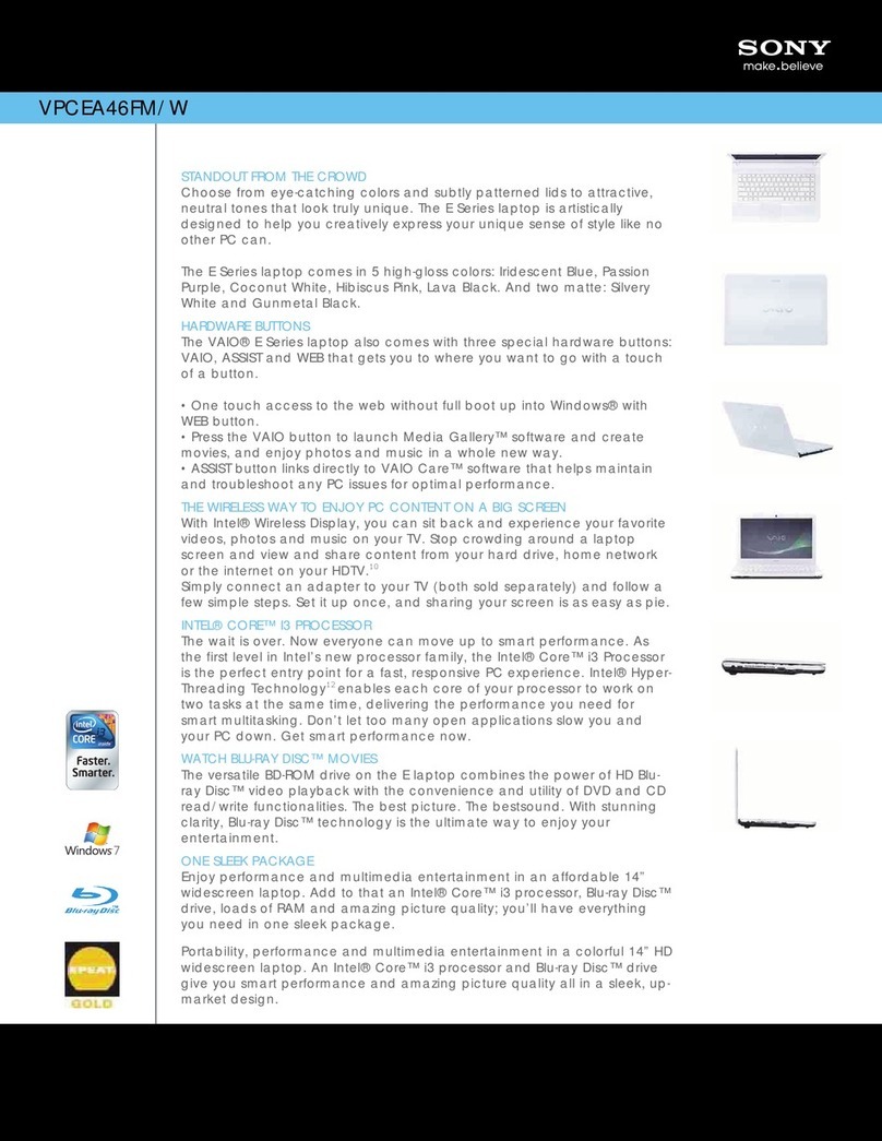 Sony VPCEA46FM User manual