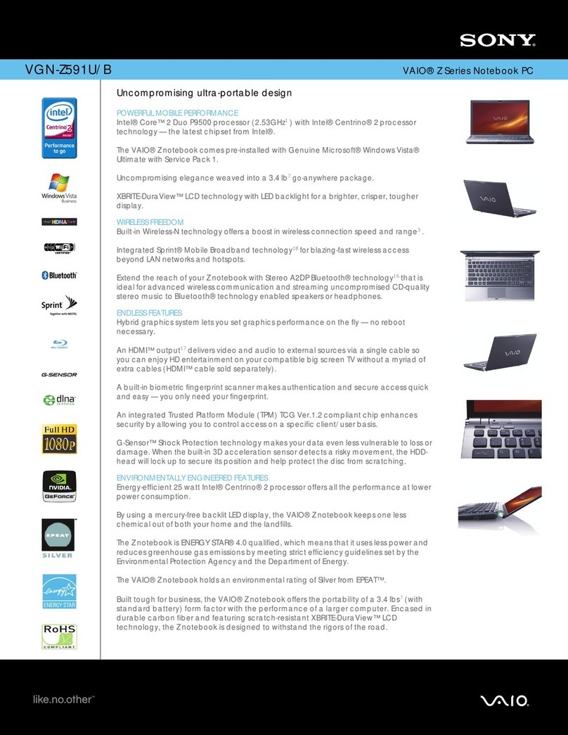 Sony VGN-Z591U User manual