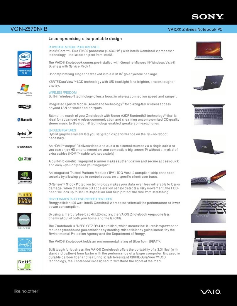 Sony VGN-Z570N User manual