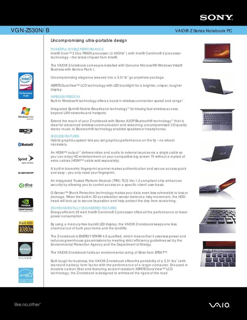 Sony VGN-Z530N User manual