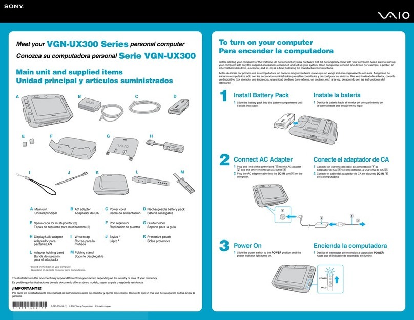 Sony VAIO VGN-UX380FN User manual