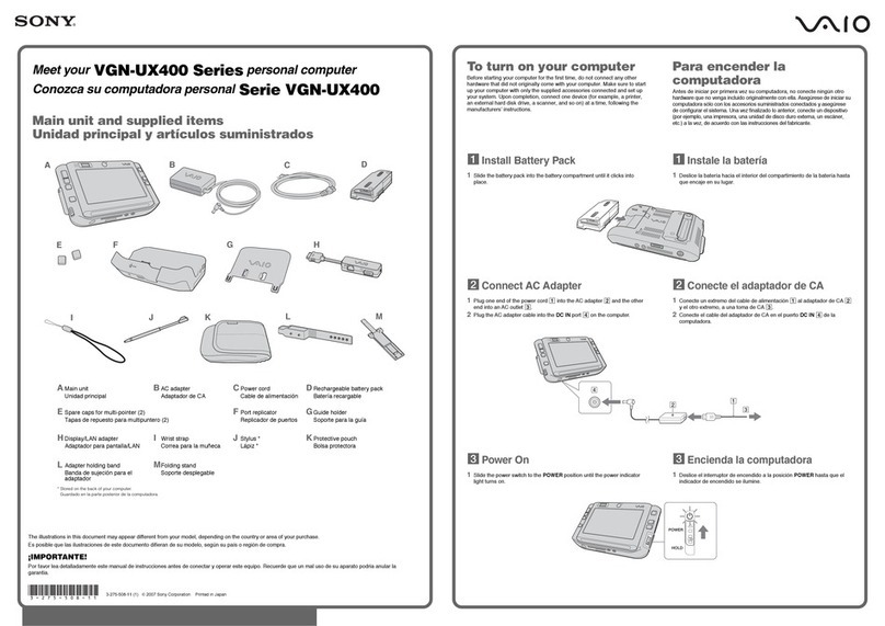 Sony VAIO VGN-UX400 User manual