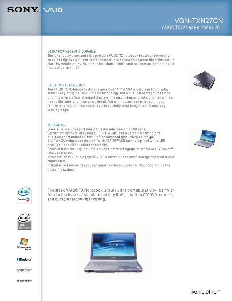 Sony VAIO VGN-TXN27CN User manual