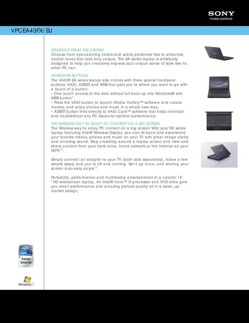 Sony VPCEA43FX User manual