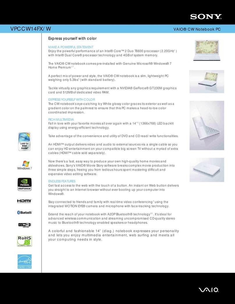 Sony VAIO VPCCW14FX User manual
