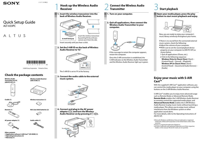 Sony Altus ALT-A33PC User manual