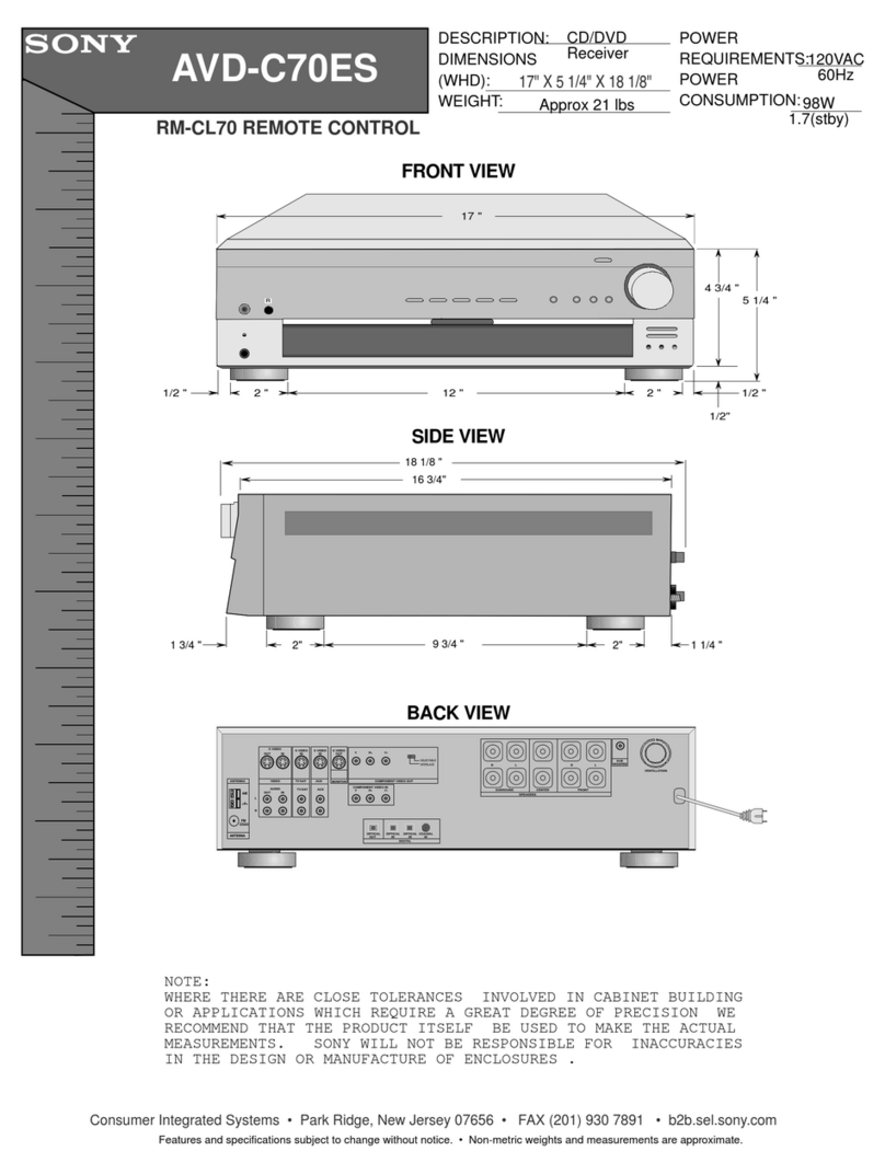 Sony AVD-C70ES Dimensions
