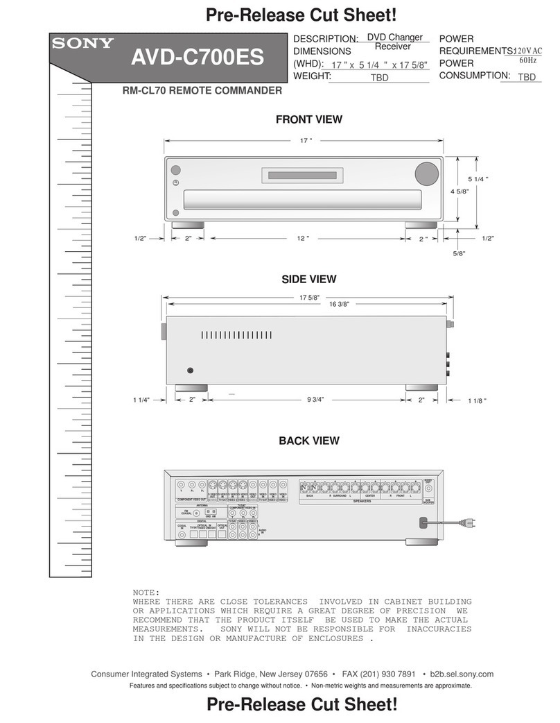 Sony AVD-C700ES - 5 Dvd Changer/receiver Dimensions