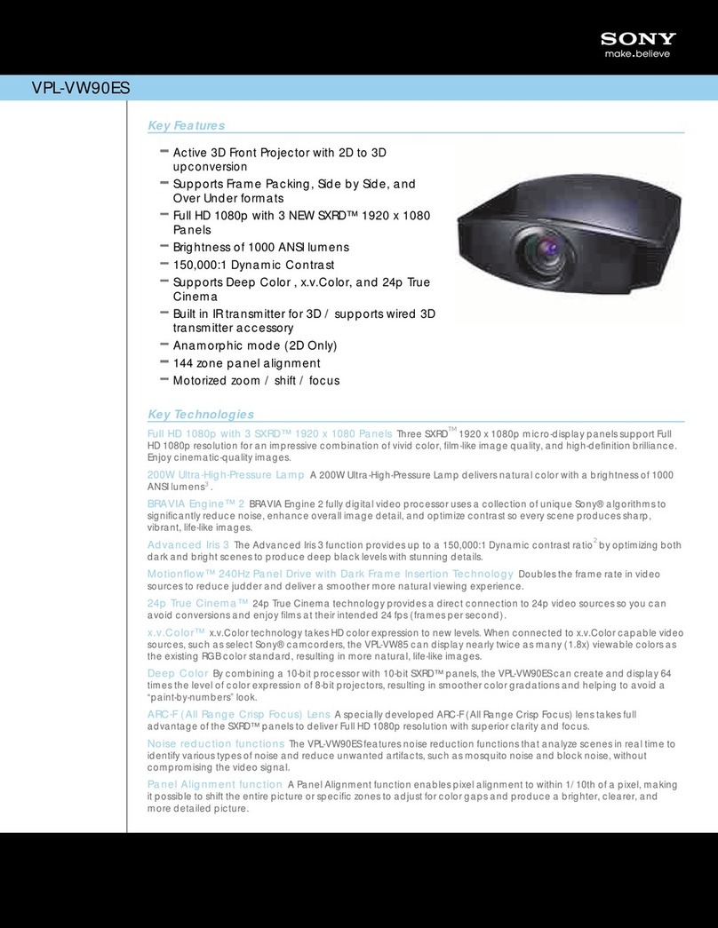 Sony BRAVIA VPL-VW90ES User manual
