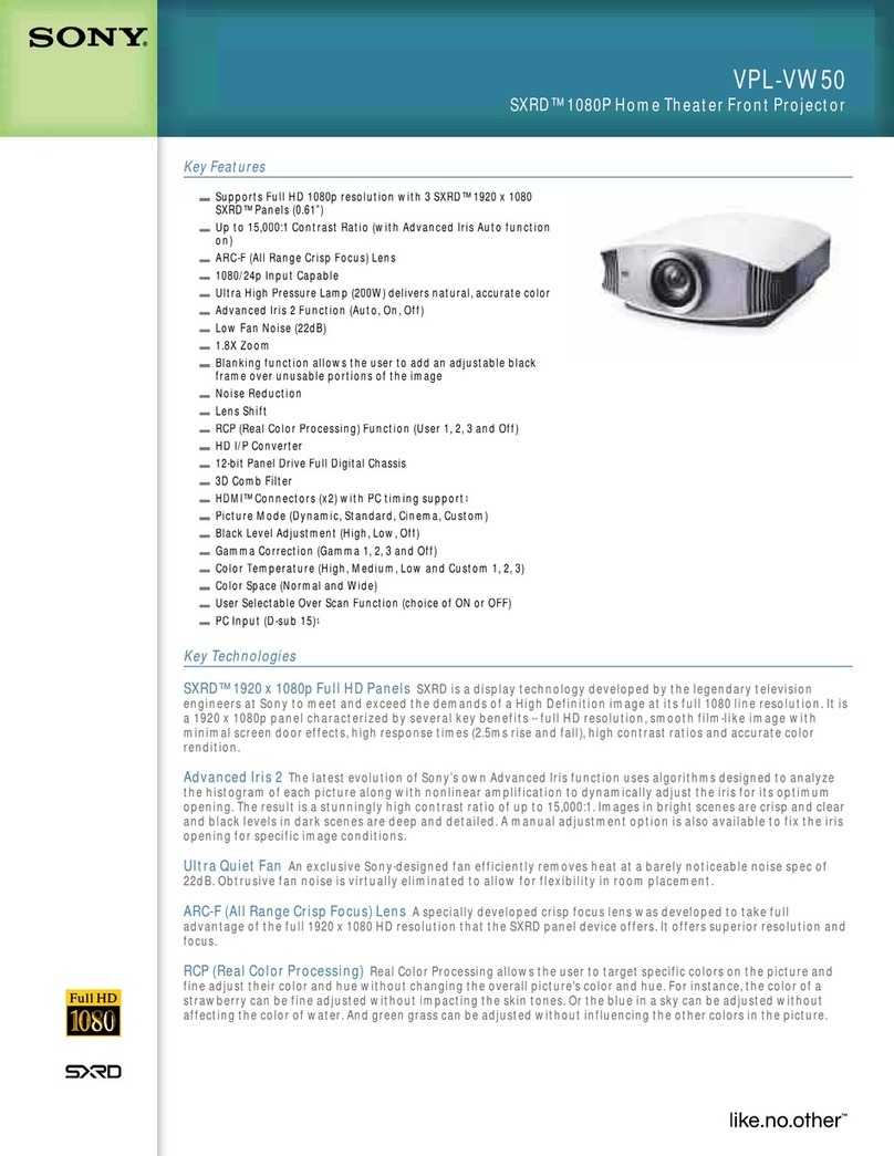 Sony VPL VW50 - SXRD - Projector User manual