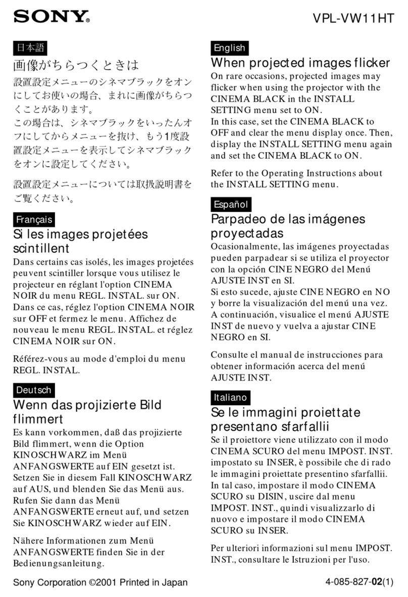Sony VPL-VW11HT - Lcd Video Projector User manual