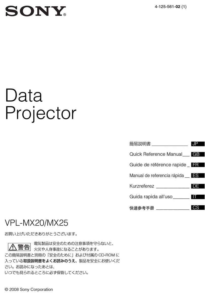 Sony VPL-MX20 Quick reference manual