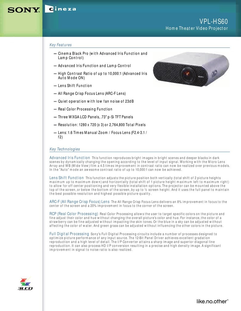 Sony Cineza VPL-HS60 User manual