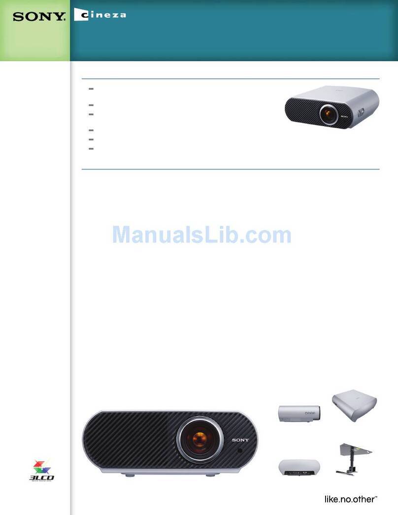 Sony VPL-HS51A - Cineza WXGA LCD Projector Specification sheet