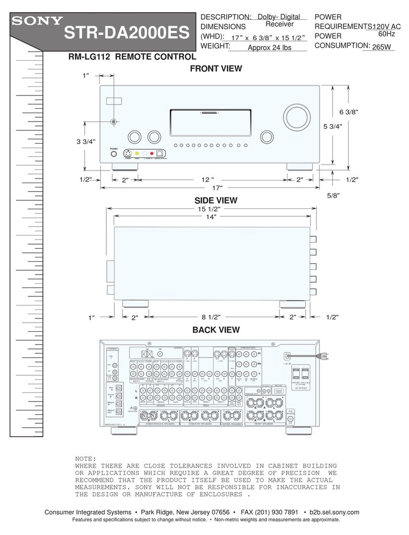 Sony STR-DA2000ES - Fm Stereo/fm-am Receiver Dimensional information