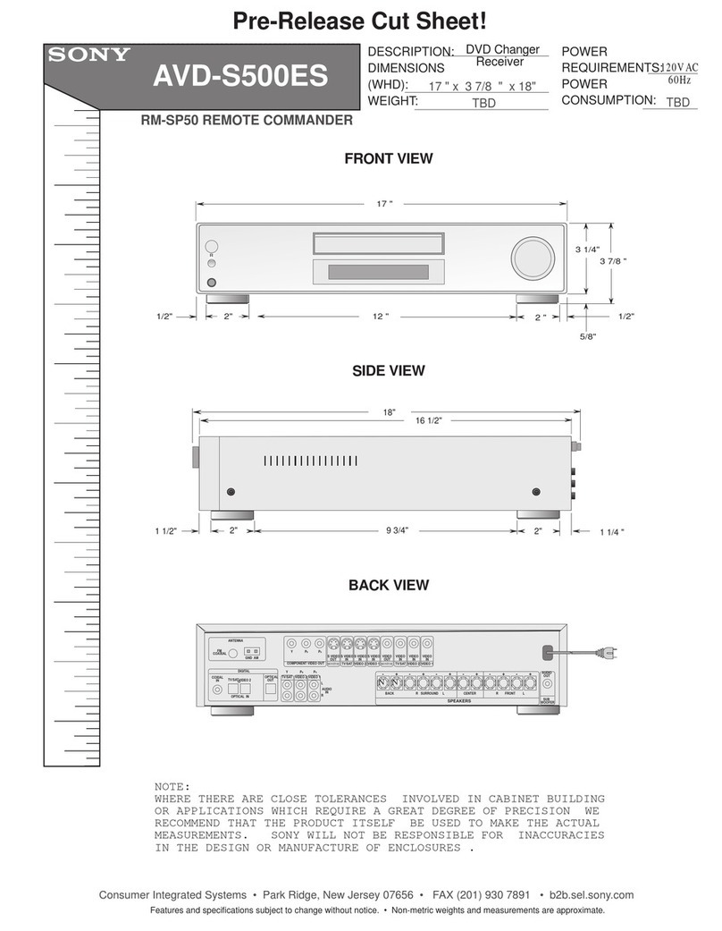 Sony AVD-S500ES - Dvd Player/receiver Dimensions