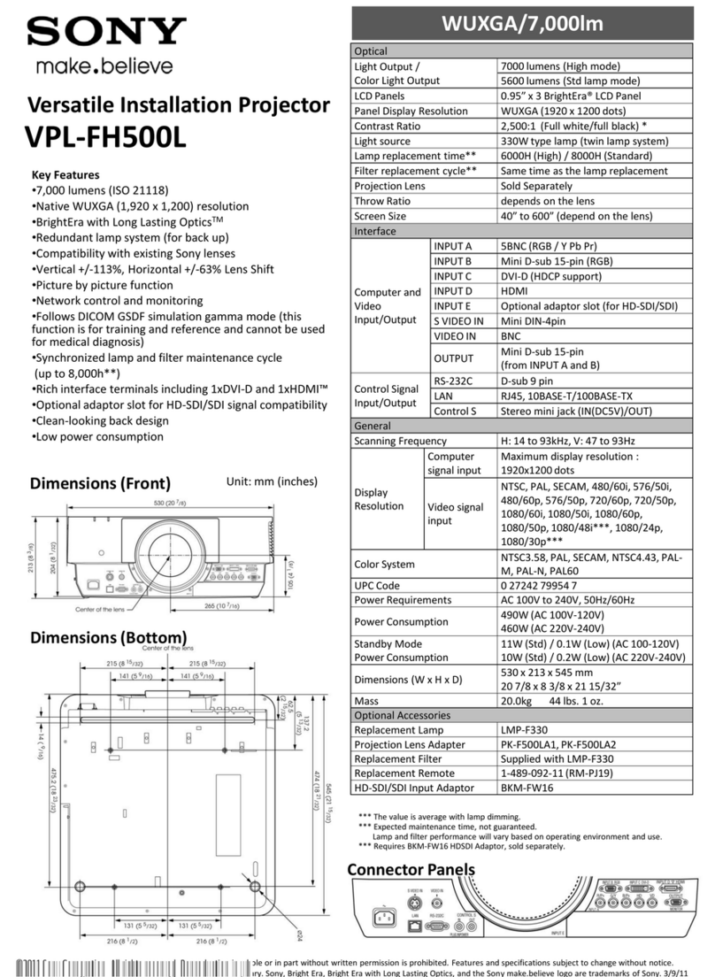 Sony VPL-FH500L User manual