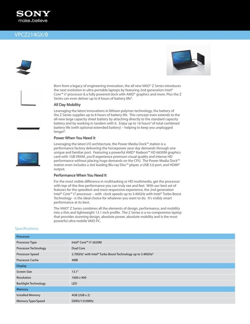 Sony VPCZ214GX User manual