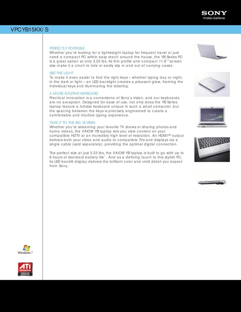 Sony VPCYB15KX User manual