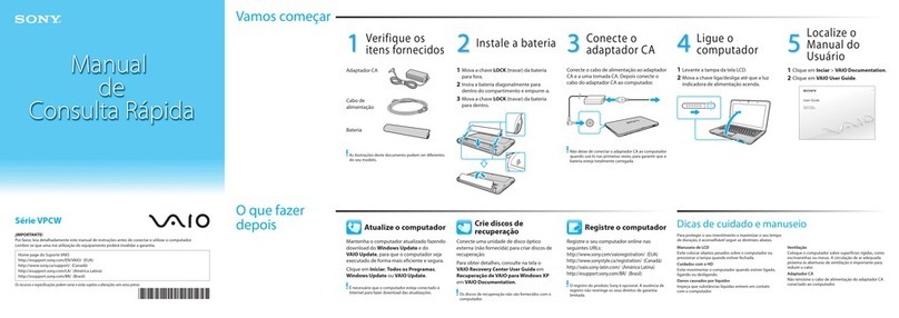Sony VPCW111XX quick start guide