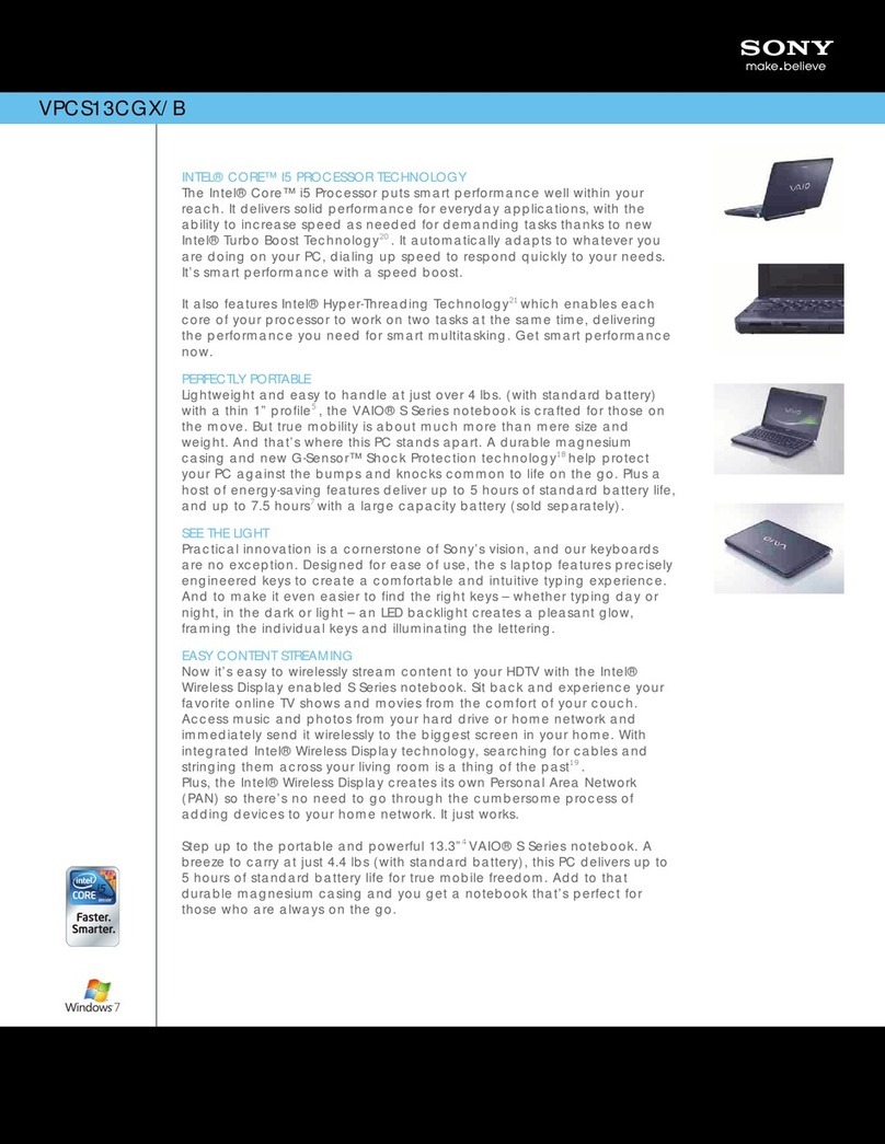 Sony VAIO VPCS13CGX User manual